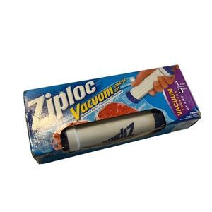 Ziploc Vacuum Starter Kit Hand Pump with 1 Quart Freezer Bags Manual Seal System